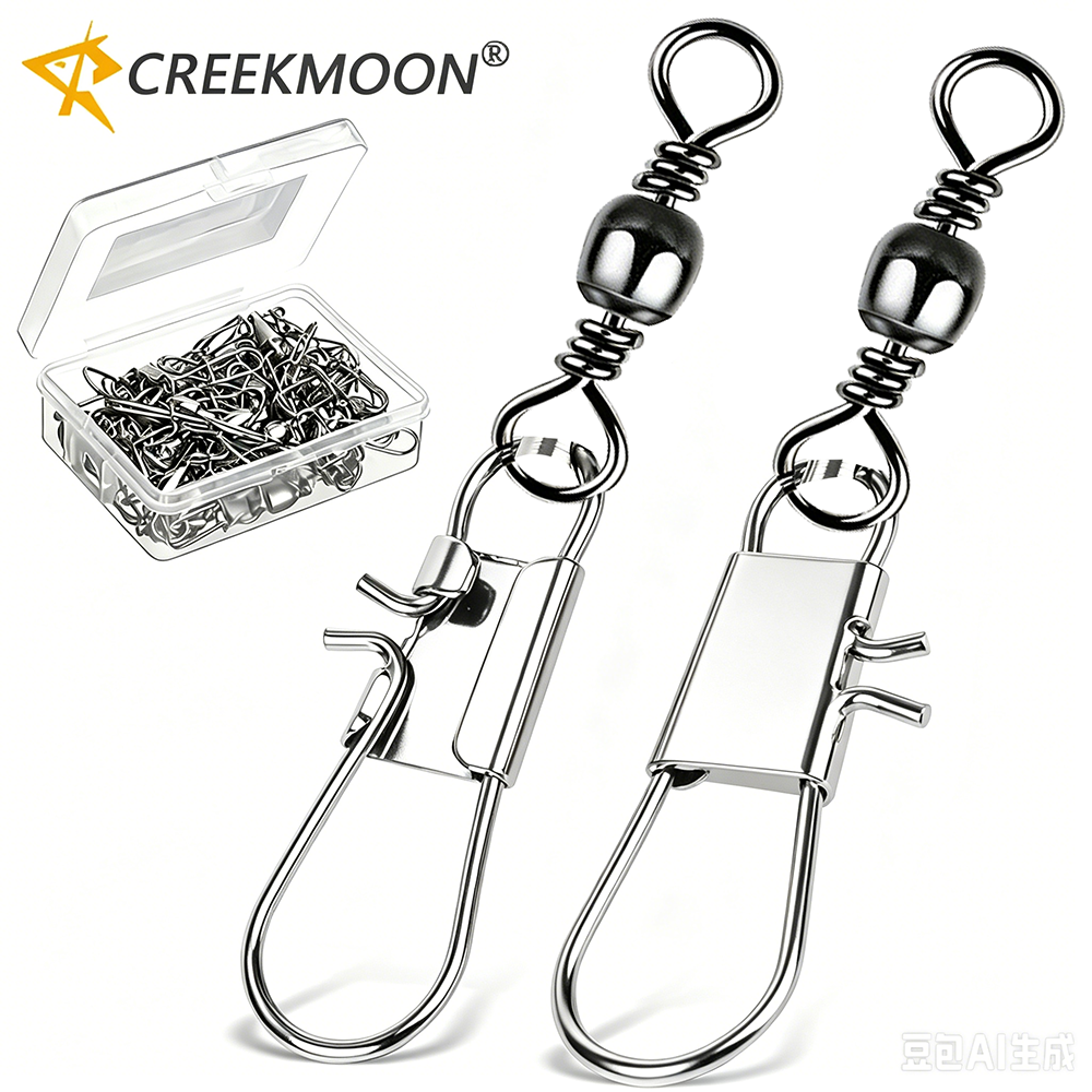 Fishing Line Box - 50Pc/box Stainless Steel Swivels Fishing Connector