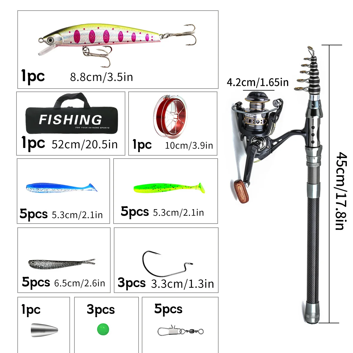 Fishing Line Box - Carbon Telescopic Luya Rod Full Set