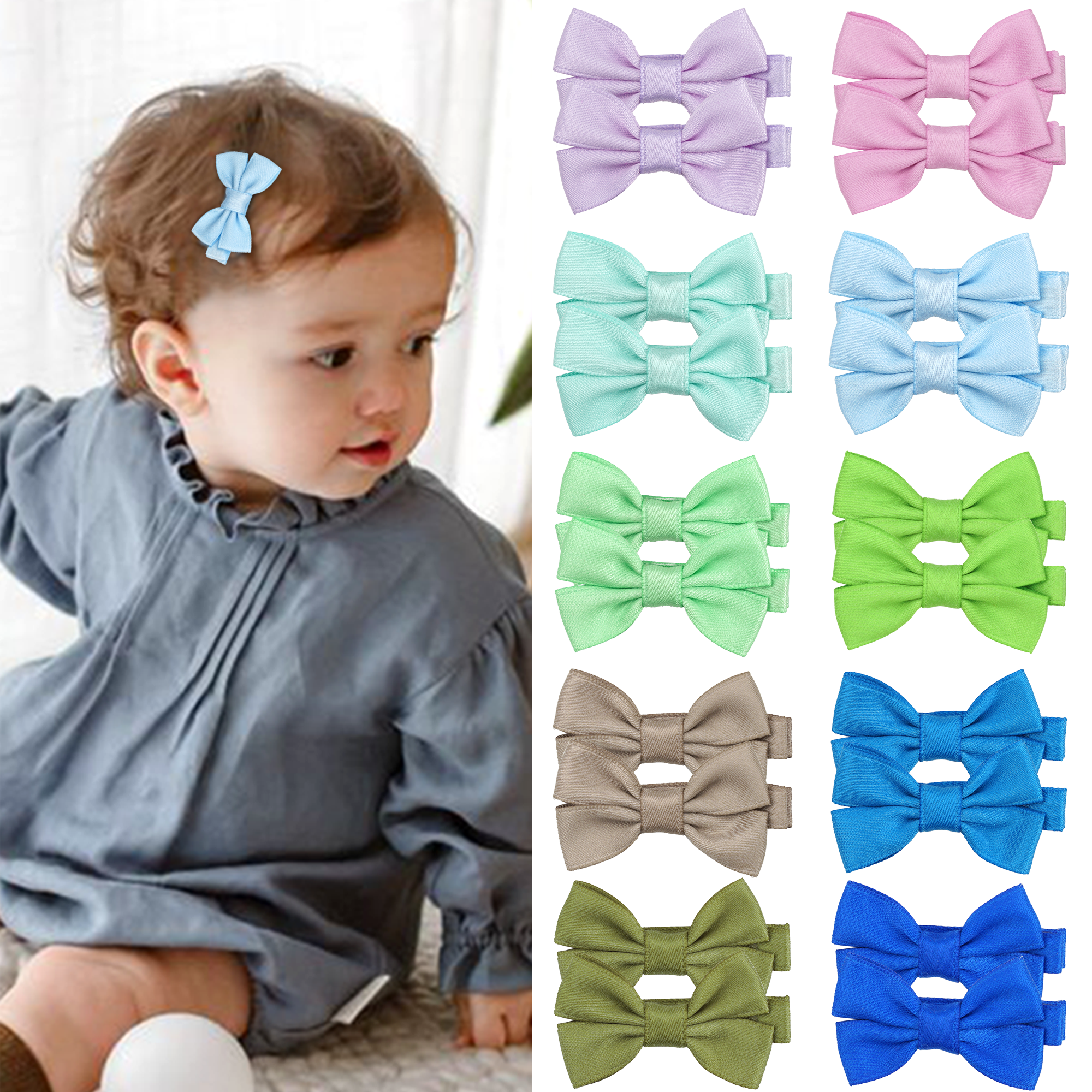 12/20 Pcs 2Inch Baby Hair Bows - Tippet Line ulasan dan harga