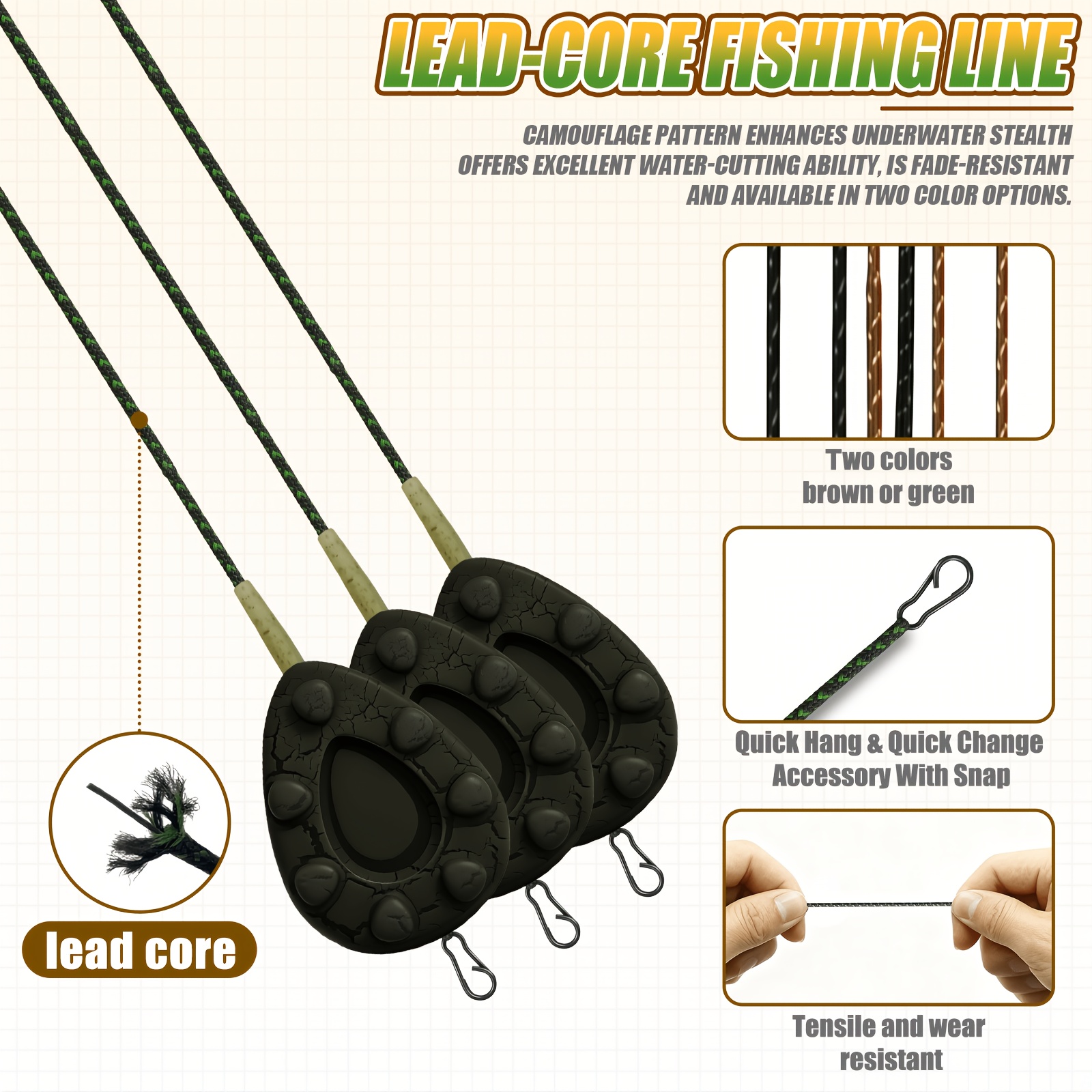 Carp Fishing Leadcore Leaders  - Leader Line ulasan dan harga