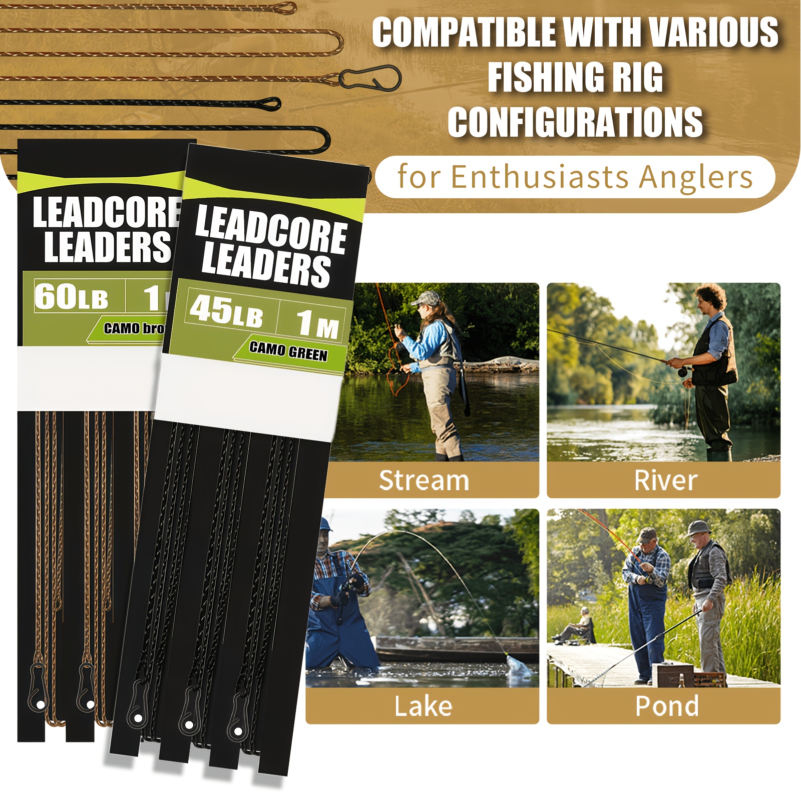 Carp Fishing Leadcore Leaders  - Leader Line ulasan dan harga