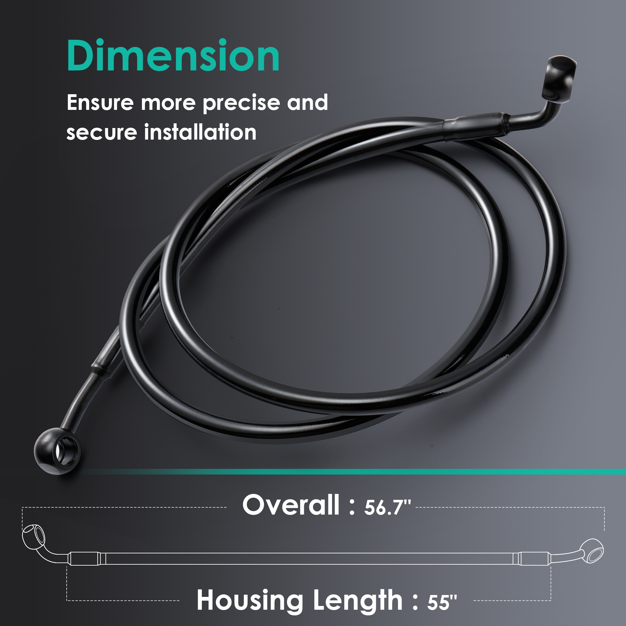 140/145/150CM Front Brake Line - Braided Line ulasan dan harga