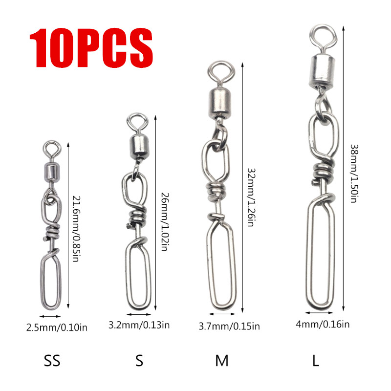 10Pcs Stainless Steel Quick Sn - Saltwater Line ulasan dan harga