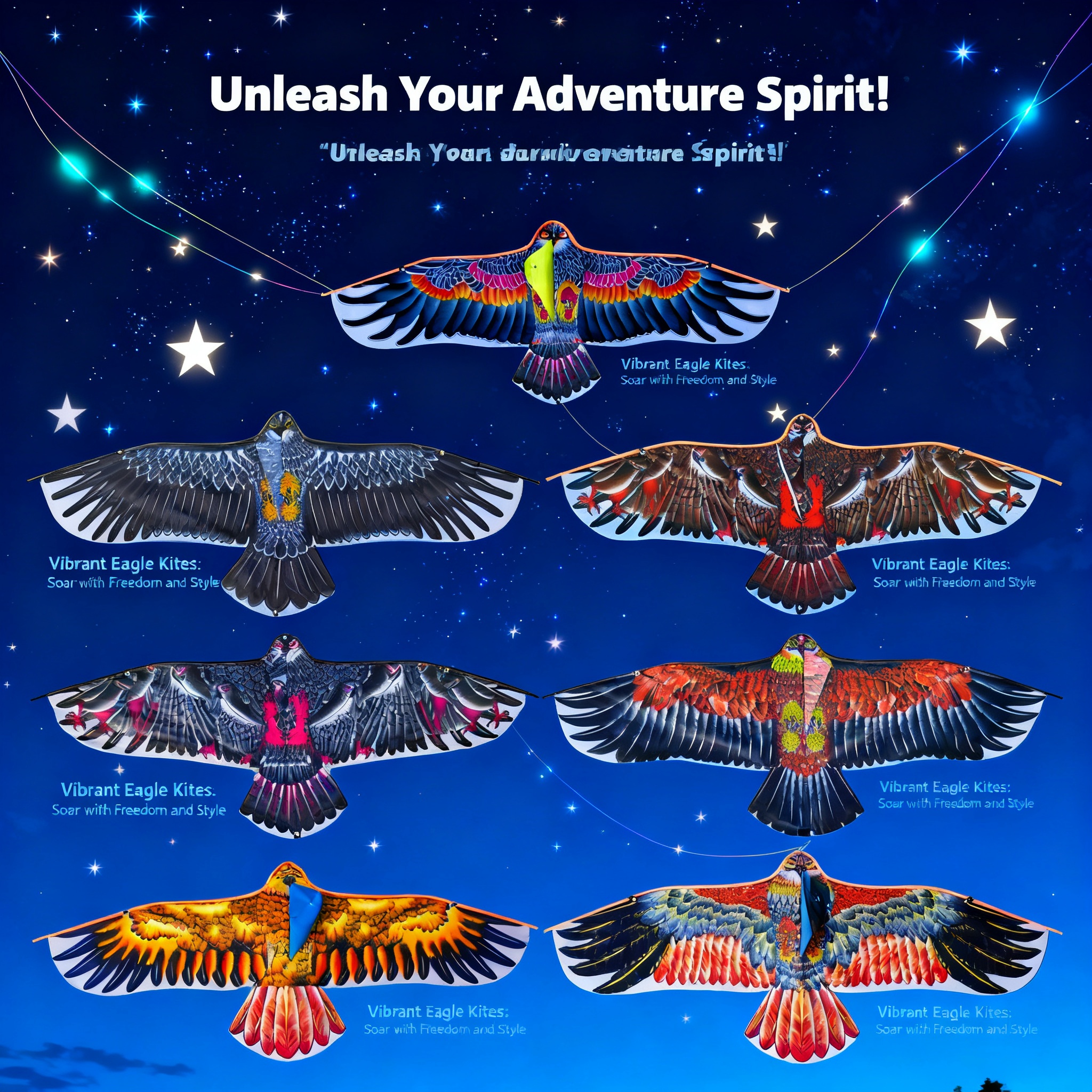 1.1m Eagle Kite With 30m Kite  - Fly Line ulasan dan harga
