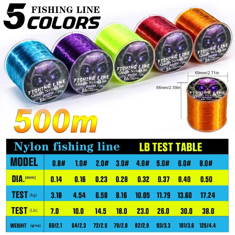 Sougayilang 100/500m Nylon Fis - Copolymer Line ulasan dan harga